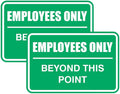 All Quality Classic Framed Employees Only Beyond This Point Wall or Door Sign | Easy to Install Business Signage - Small (Green) 2 Pack