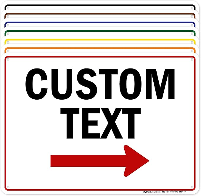Custom Arrow,Custom Directional Sign, Right Arrow, 10x14 Inches, Rust Free .040 Aluminum, Fade Resistant, Made in USA by My Sign Center