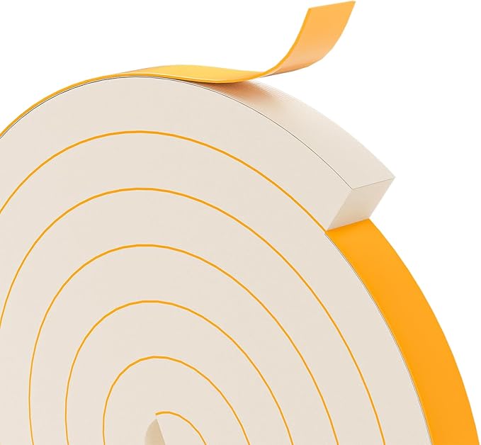 1" x 1" EVA Foam Weather Stripping Tape, 13FT Self-Adhesive Foam Seal Strip by Bantie