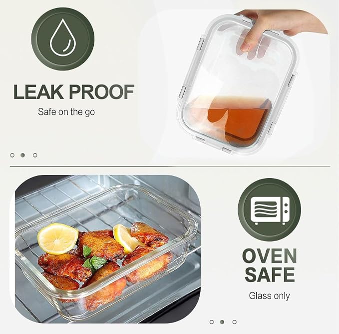 10 Packs 30 oz Glass Meal Prep Containers - Image 4