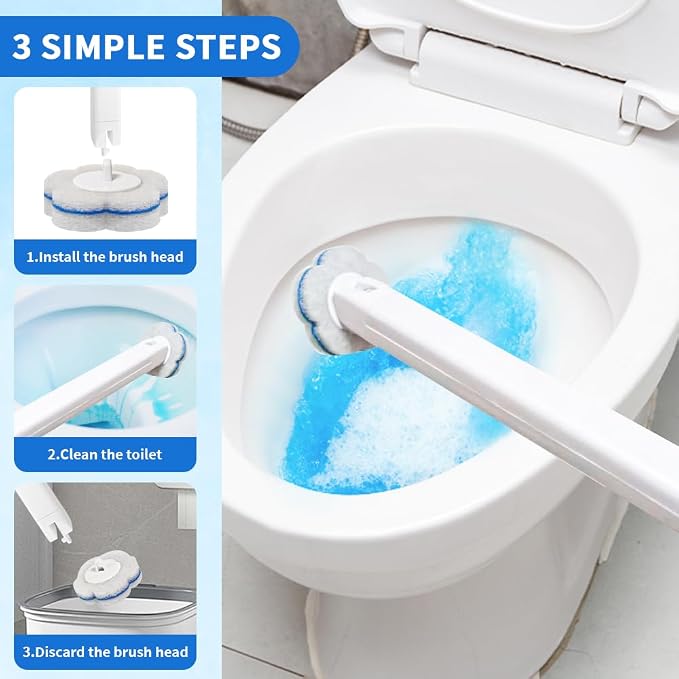 48 Count Disposable Toilet Brush Refill Pads, Disposable Toilet Bowl Wand - Image 2
