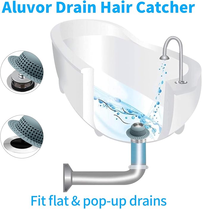 Aluvor Shower Drain Hair Catcher Bathtub Drain Cover Sink Drain Protector | - Image 3