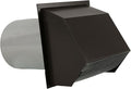 RDP Hooded Wall Vent with Screen and Damper (8 Inch, Brown)
