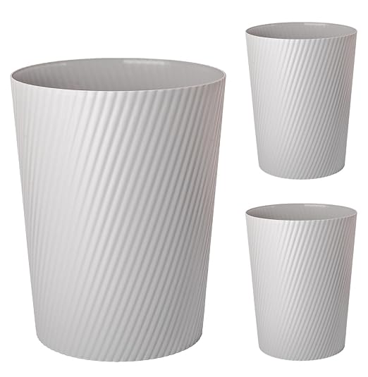 UUJOLY Small Bathroom Trash Can Wastebasket Garbage Can, 3 Pack | Open-Top by UUJOLY