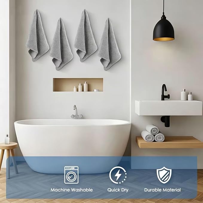 4 Pack Quick to Dry Hand Towels Microfiber 14 x 30 Inches | Highly Absorbent - Image 6