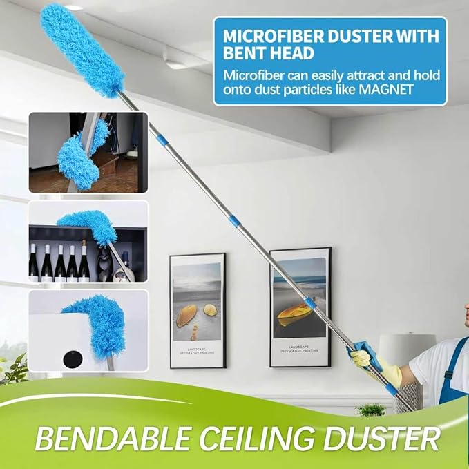 High Reach Duster Kit with14 ft Extension Pole High Ceiling Dusting and Window - Image 3