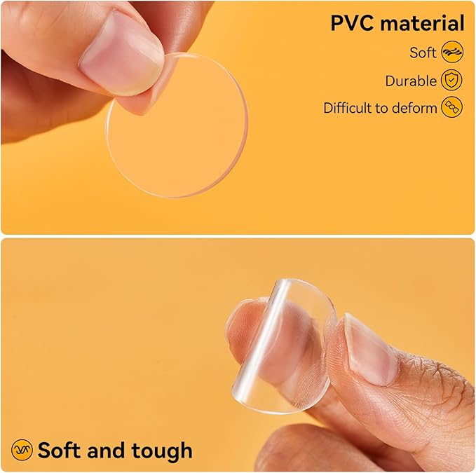 12pcs Wall Bumpers, Clear Wall Protectors, Door Bumpers for Doorknob, Furniture Bumpers,Reducing Noise,Protecting Walls,Using for Entrance Door,Cabinet Door,Fridge Door, Wall Bumper (15*15mm)