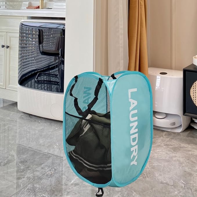 Collapsible Laundry Hamper 2 pack Mesh Pop Up Laundry Hamper - Image 5