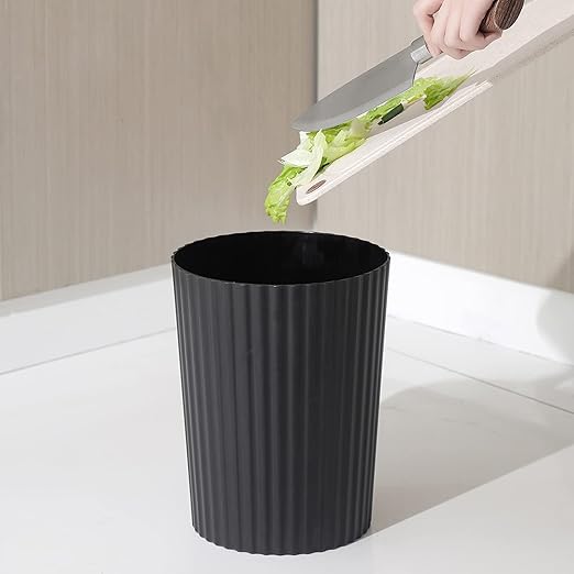 Small Bathroom Trash Can Plastic Wastebasket Garbage Can Black 4 Pack | Sturdy - Image 5