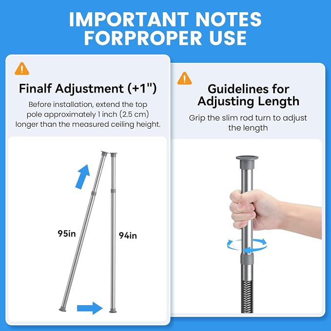 Adjustable Shower Caddy Tension Pole: Rustproof Corner Bathroom Shelves - Image 4