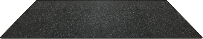 VEVOR 0.56Inch 48sq.ft 12 Tiles Gym Flooring for Home Gym, Rubber Top with High Density EVA Foam, 25 x 25In Gym Floor Exercise Equipment Mats, Interlocking Gym Mats, Puzzle Workout Mats, Black & Gray