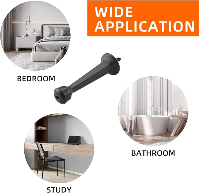HOME MASTER HARDWARE 3" Heavy Duty Solid Door Stop, 2 Pack | Wall Mounted Design - Image 4