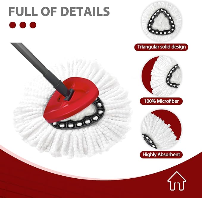 Spin Mop Replacement Heads, 4 Pack Compatible - Image 4