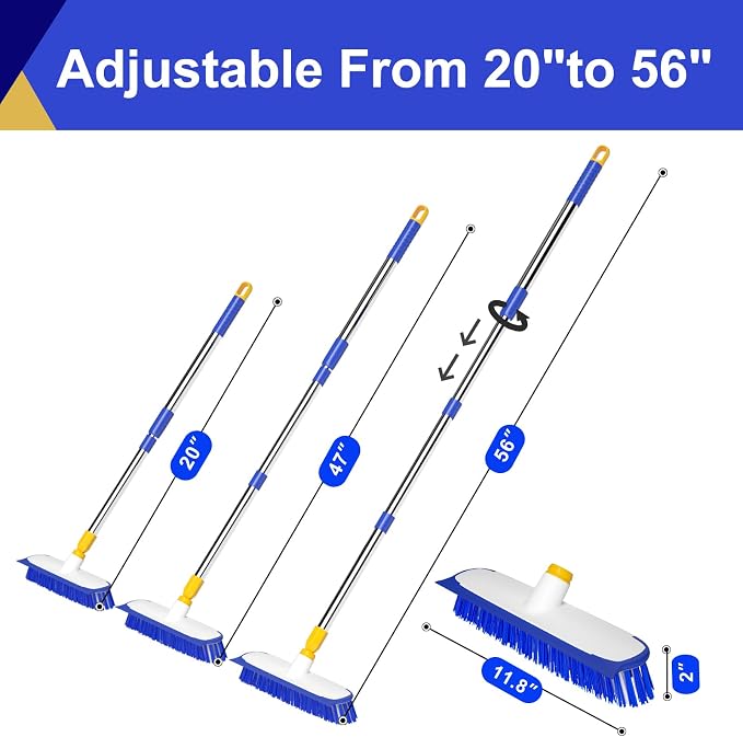 12" Wide Floor Scrub and Grout Brush Set - Image 7