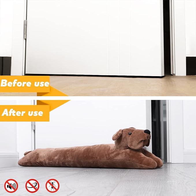 36 Inch Heavy Duty Under Door Draft Stopper, Cute Animals Shape Door & Window - Image 5