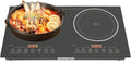 Double Burner Induction Cooktop 2400W Portable Electric Stove With Horizontal Design Fast Heating Perfect For Home Kitchen Apartment Restaurant Camping Caravan And Party Use