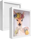 4x6 Shadow Box Frame Display Case, Wood With Plexiglass, Display Case Box For Memorabilia, Medal, Crafts,Tickets And Photos, Picture Frame For Wall and Tabletop (2pcs-White, 4x6)