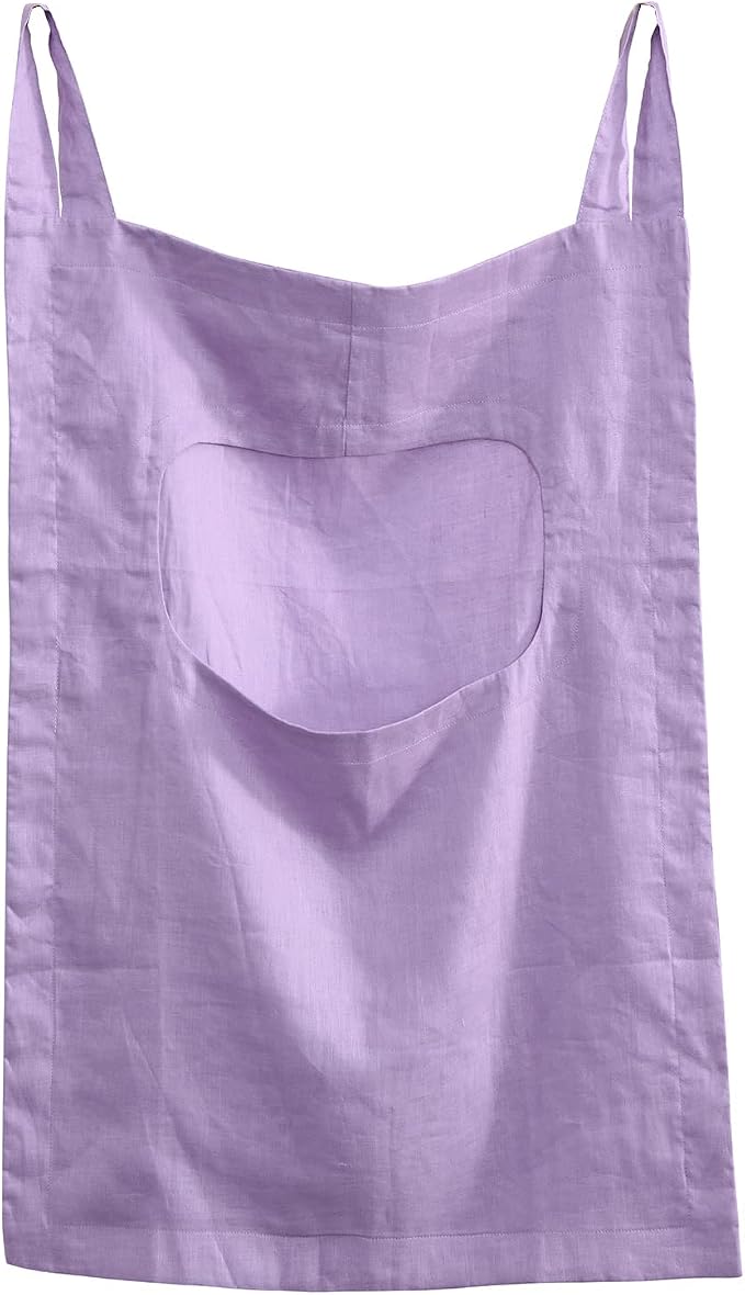 Amazhiyu 100% Linen Door Hanging Laundry Hamper Bag, 19x27 Inches Lilac by Amazhiyu