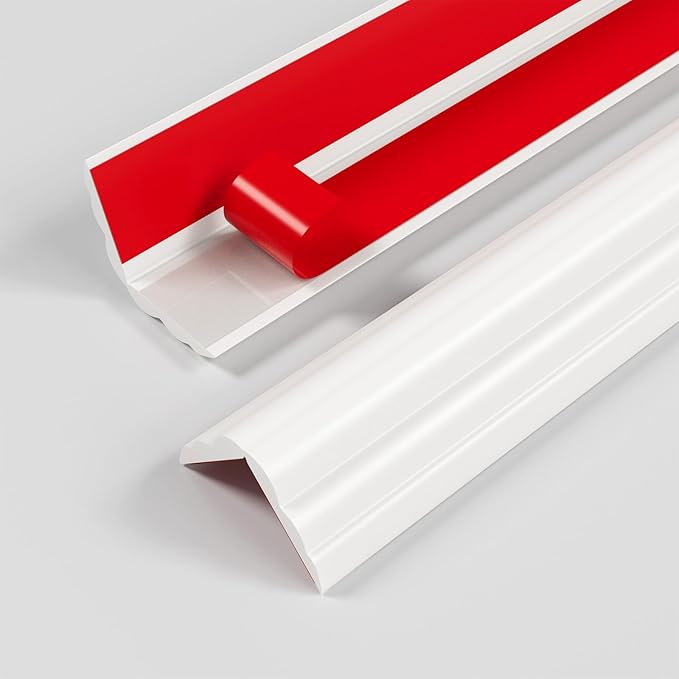 Peel and Stick Wall Corner Protector & Edge Guard, Self-Adhesive Flexible Trim Molding for Inside & Outside Corners, Wall, Countertop, 1.6" W x 20' L, White
