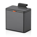 Mbillion Kitchen Compost Bin Hanging Trash Can with Lid 1.05 Gallon Stainless Steel Garbage Can for Kitchen Cabinet Door Mounted Trash Can Under Sink Door RV Bathroom,Brushed Black