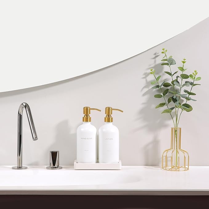 Prus Waso Gold Soap Dispenser Bathroom Set | Hand and Lotion Dispenser - Image 3