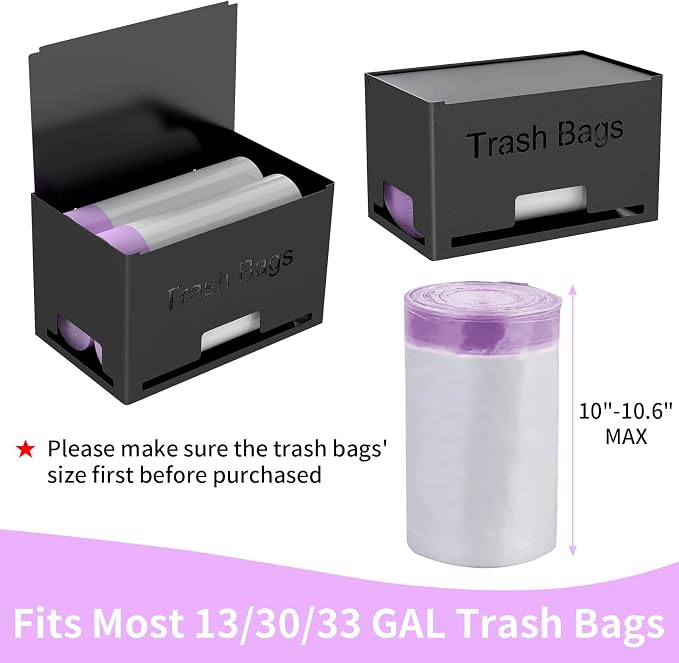 STWWO 2-Pack Trash Bag Holder Dispenser, Stackable Garbage Bag Dispenser | - Image 5
