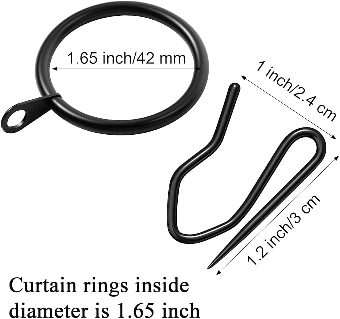 Qunclay 100 Set 1.65 Inch Metal Curtain Rings - Image 2