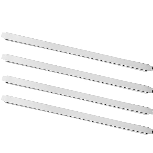 (Set of 4) 20 inch Stainless Steel Steam Table Adapter Bars – Hotel Pan Divider for Full & Fractional Size Pans, Commercial Food Service Use (4, 21 inches Long)