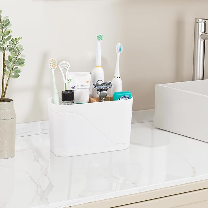 Toothbrush and Toothpaste Holder, 4 Slots, Kids Electric Tooth Brush Organizer - Image 2