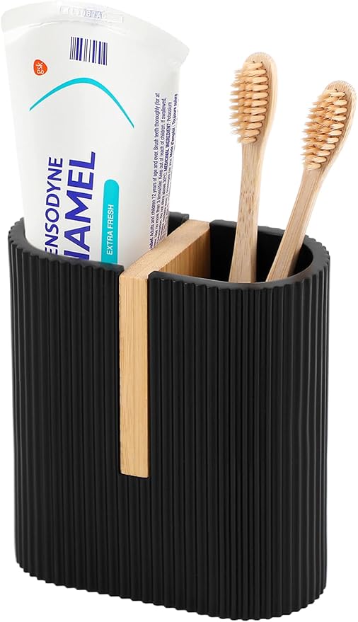 Toothbrush Holders for Bathroom, Bamboo Electric Toothbrush Stand, Bathroom by rejomiik