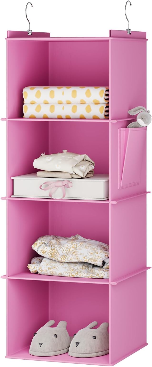 YOUDENOVA Hanging Closet Organizer and Storage, Light Pink | Locker/RV/Camper by YOUDENOVA