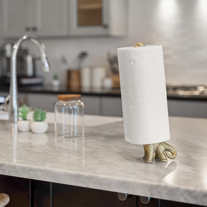 WallCharmers Gold Paper Towel Holder, Metal Toilet or Kitchen Paper Holder - Image 7