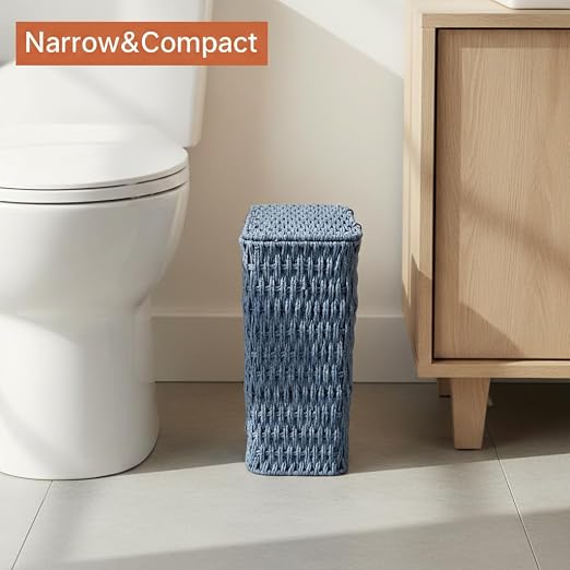 Coeusy 3 Gallon Paper Rope Bathroom Trash Can, Small Wicker Trash Cans - Image 5