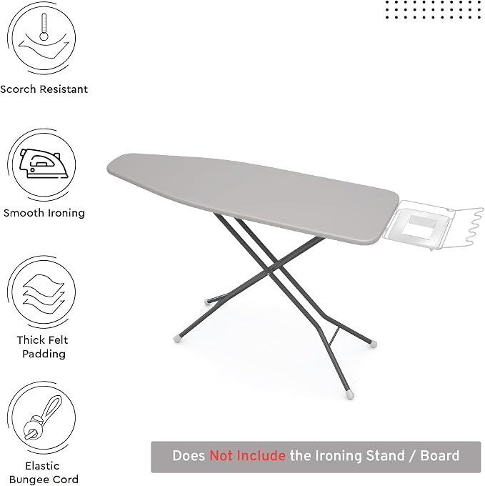 Encasa XO Ironing Board Cover and Pad, Wide 49"x18" - Image 2