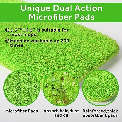 16.5" Microfiber Mop Pads Refills, 3 Pack Reusable Replacement Heads - Image 3