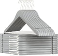 TOPIA HANGER Wooden Hangers 16 Pack Grey/White Heavy Duty Coat Hangers | by TOPIAHANGER