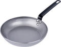 Restaurantware Met Lux 9.5 Inch Fry Pans, 6 No-Stick Frying Pans - Induction-Ready, Triple-Riveted, Silver Carbon Steel Cooking Skillets, Durable, For Searing, Sauteing, And Browning Food