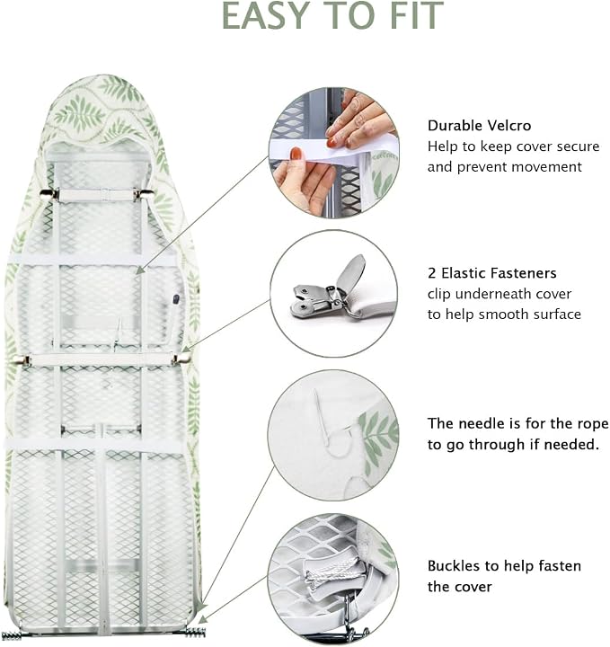 SheeChung 14"x42" Over-The-Door Ironing Board Cover and Pad, Heat Resistance - Image 4