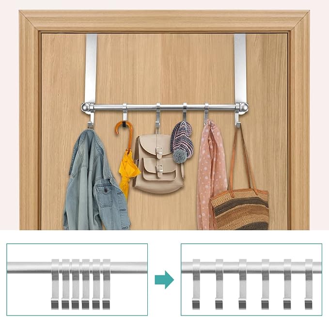 MGahyi Over The Door Hooks, Moving 6-Hooks, Over Door Towel Rack, Door Coat - Image 5