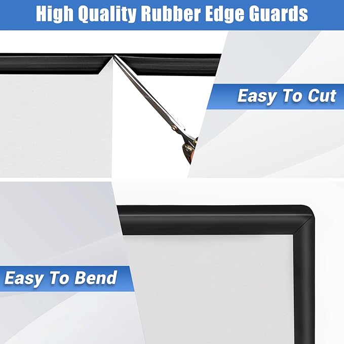 Rubber Edge Trim, 1-3/4 inches Self-Adhesive U Channel Edge Protector for Woods, Flexible U Shaped Peel and Stick Edge Banding, Edge Guard, Fit 1.75"(44mm), 10Ft, Black