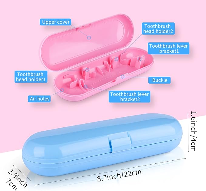 Fowecelt 2 Pack Electric Toothbrush Travel Case - Image 2