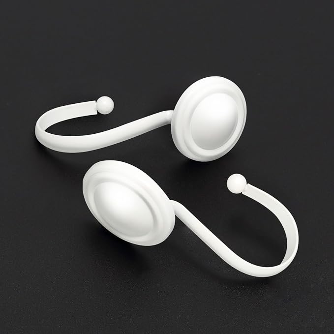 CHICTIE White Shower Curtain Hooks Rings, Decorative Shower Hook - Image 3