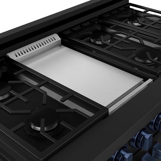 Gordon Ramsay by THOR Kitchen 48 Inch Professional Liquid Propane Range with Tilt Panel Touch Control in Black/Navy Blue