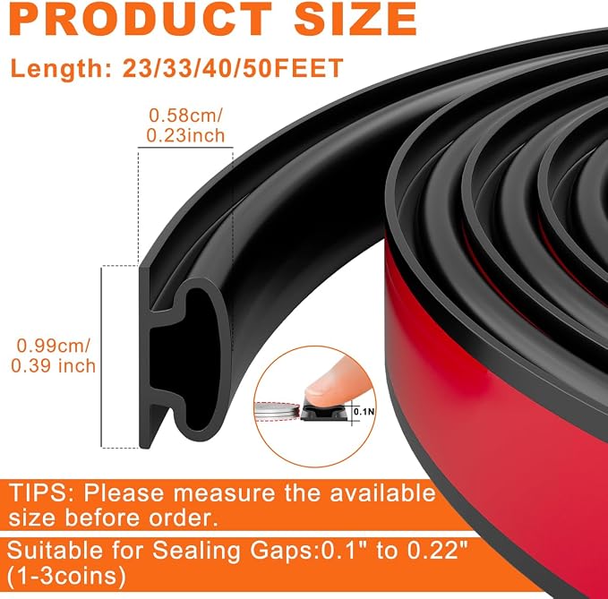 Black Rubber Weather Stripping Door Seal Strip, D Shape Door Rubber Weather - Image 3