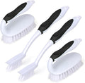 Scrub Brush Set, 4 Pack Deep Cleaning Brush Kit, 2 Tile & Grout Brush by HileSwan