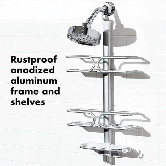 OXO Good Grips 3-Tier Aluminum Shower Caddy - Image 4