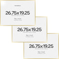 Homeforia 19.25x26.75 Gold Puzzle Frame, High End Metal 19.25 x 26.75 Picture Frames without Mat, 26.75x19.25 Thin Poster Frame for Wall, 19.25by26.75 Puzzle Frames, Tempered Glass, Wall Kit, Set of 3