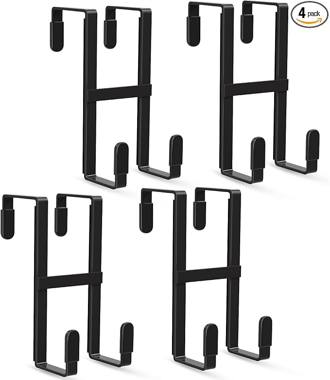 FYY 4 Packs Over The Door Hooks, Double Sided Door Hanger Hook by FYY