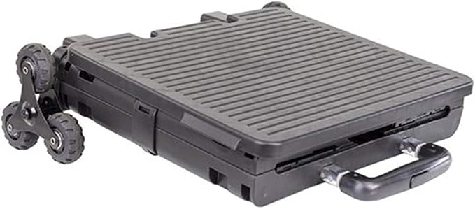 dbest products Quik Cart Elite Stair Climber Wheeled Rolling Crate Teacher Utility With seat Heavy Duty Collapsible Basket With Handle, Black