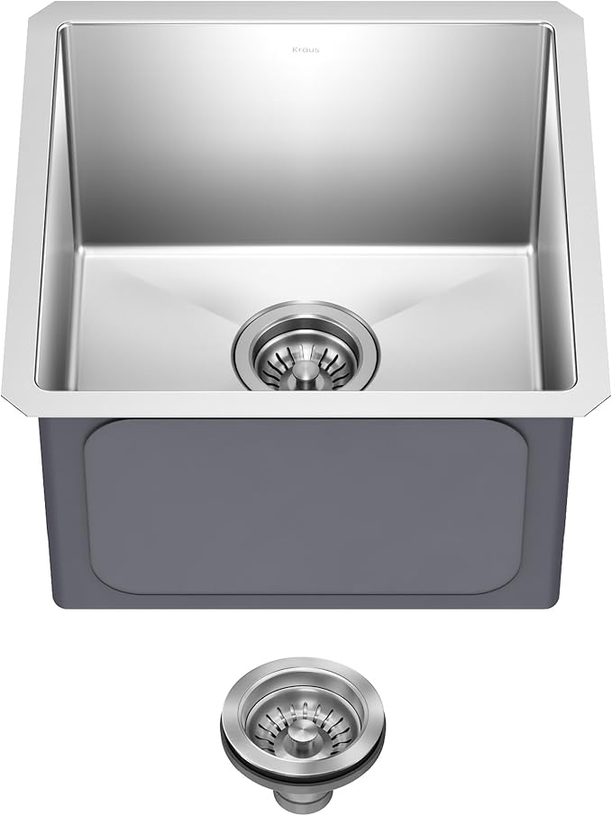 Kraus Kitchen Sink - Kraus Standart Pro 17-Inch Undermount Single Bowl, 16 Gauge Stainless Steel Kitchen Sinks, KHU101-17